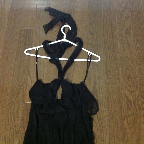 Peekaboo Halter Black Maxi Dress - Picture 2 of 3